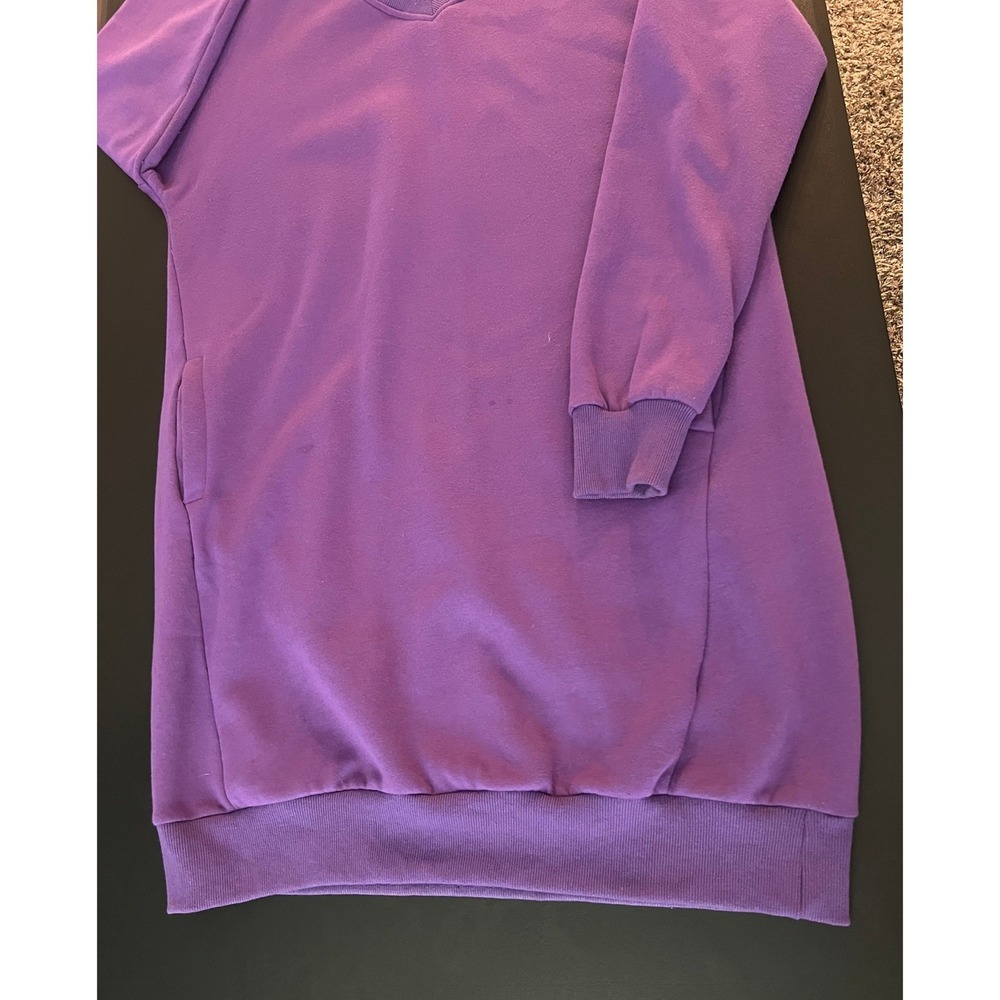 Haute Edition Purple V-Neck Sweatshirt Dress Long Sleeve L (1156) - Picture 9 of 15